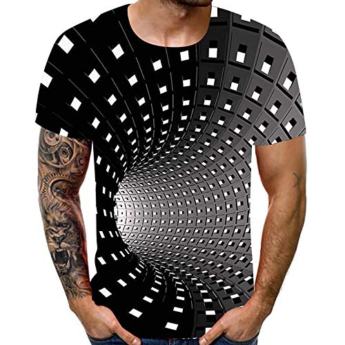 Mens Shirts, F_Gotal Men's 3D Pattern Printed Short Sleeve T