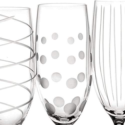 Mikasa Cheers Crystal Champagne Flutes Set, 4 Piece, Champagne Glasses