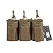 OneTigris Elastic Kangaroo Rifle and Pistol Mag Pouch for AR AK G36 9mm .40 S&W .45 ACP Magazines (Triple-Stack, Coyote Brown)