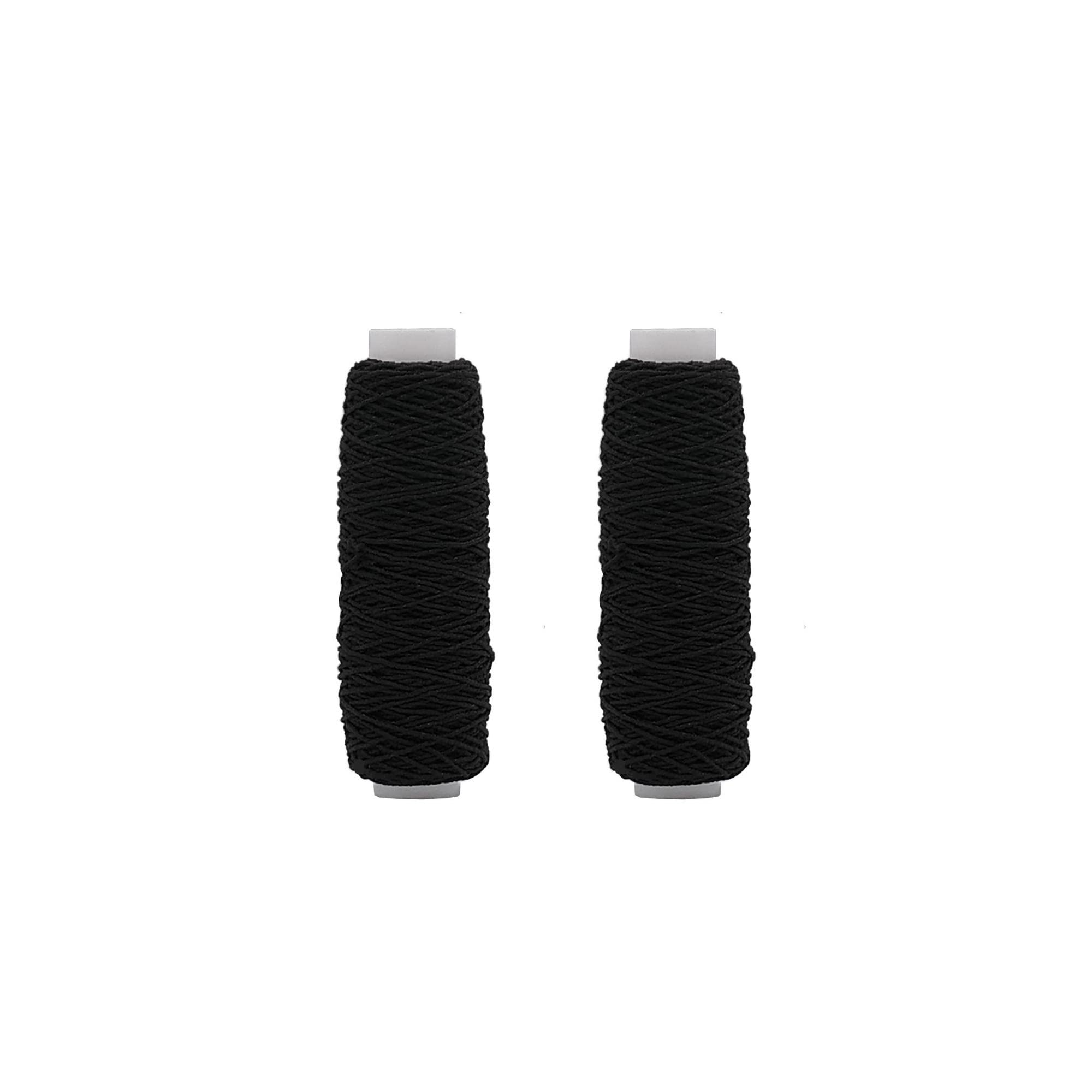 20m Spool Shirring Elastic Stretch Cord, Sewing, Dress making, Haberdashery (Black, Pack of 2)