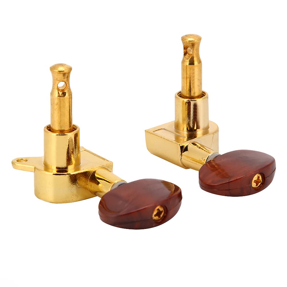 Acoustic Guitar Machine Heads Knobs Acoustic Guitar Tuning Pegs Tuner Machine Heads 3R3L Chrome(Gold)