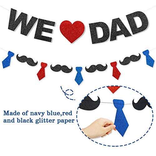Glitter We Love Dad Banner Red Navy Blue Black 2019 Father S Day