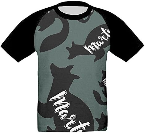 DHj1 Tshirt Marten Funny Kids Workout and Training Crew-Neck Raglan Short Sleeve T-Shirts