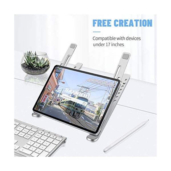 Laptop-StandUniversal-Ventilated-Desktop-Laptop-Holder-Portable-Foldable-Laptop-Riser-with-7-Angles-HeightAdjustment-Non-Slip-Aluminum-Laptop-Mount-Compatible-with-LaptopPhoneTabletKindle Laptop Stand,Universal Ventilated Desktop Laptop Holder, Portable Foldable Laptop Riser with 7 Angles Height,Adjustment…