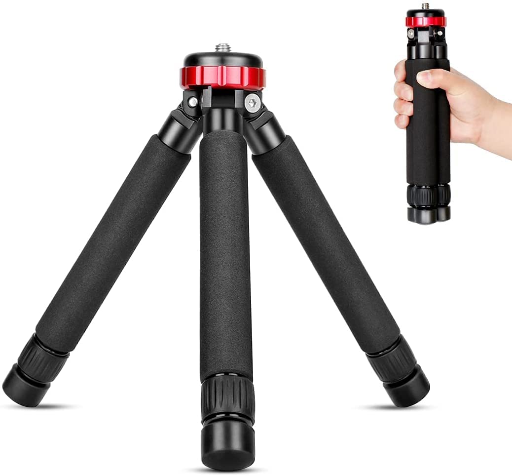 Koolehaoda Mini Camera Tripod Tabletop Tripod Max Height 33cm / 13 inch,with 1/4 and 3/8 Screw Mount and Function Leg Design, Max Load 10kg/22lbs,for DSLR Camera,Monopods (MT-02)