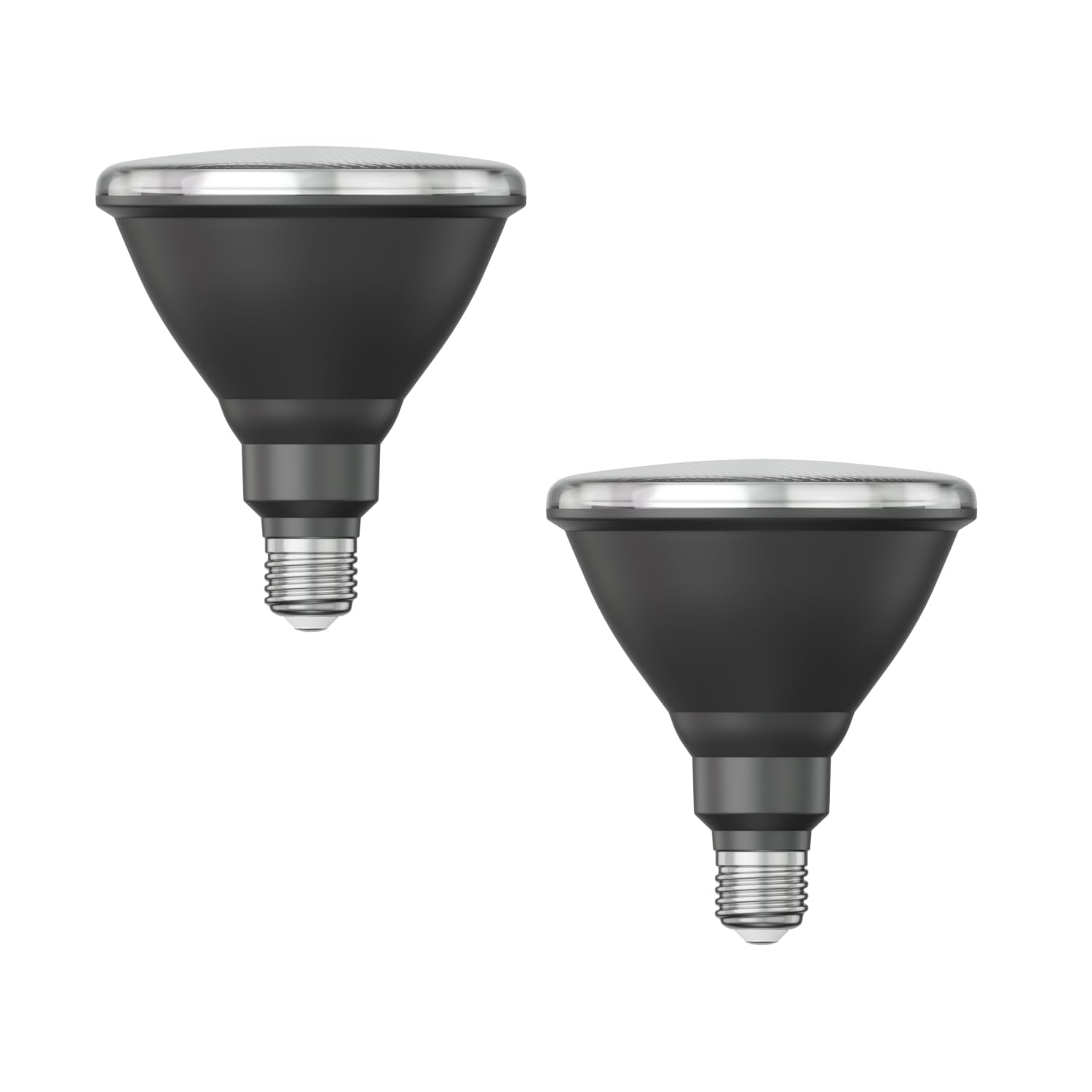 ledscom.de 2 x E27 LED Bulb, PAR38 Short Neck, Warm White (2700 K), 15.9 W, 1279lm, 43°, Reflector Mirror (Silver)