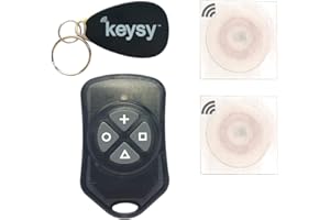 Keysy RFID Duplicator - Copy Key Fobs and Key Cards (HID Prox, AWID, Indala, Keri + More) Reader Writer Copier Including (Key Fob 1pcs, Stickers White 2pcs)