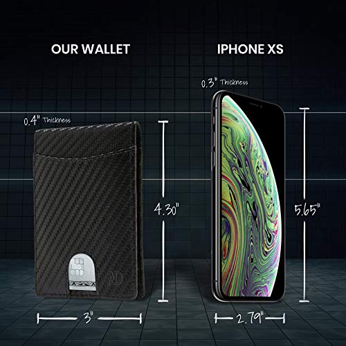 Slim Bifold Wallets For Men - Money Clip Wallet RFID Front Pocket Leather Thin Minimalist Mens Wallet Credit Card Holder