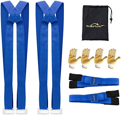 ThriBartLive Moving Straps,Shoulder Forkliftv and Forearm dolly dual purpose, 2-Person Lifting and Moving System - Easily safe Move, Lift, Carry Furniture, Appliances, Without Back Pain!(Blue)