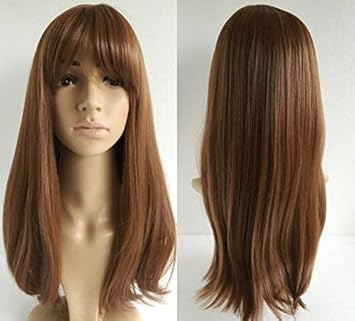 Yun New Girl Long Straight Hair Wigs Bangs The Air Pear Head