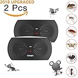 Ultrasonic Pest Repeller, Pest Reject Electronic Plug in Pest Repellent Control with On/Off Night Light Kids Pets Safe, Insect Repeller for Bug Rodent Mouse Roach Mosquito Fly Flea Spider - 2 Pack