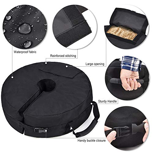 MaidMAX Umbrella Weights, Umbrella Base Weight Bag Sand Bags with Large Opening, for Patio Beach Outdoor Offset and Cantilever Umbrellas/Flagpoles, Round - Thumbnail 4