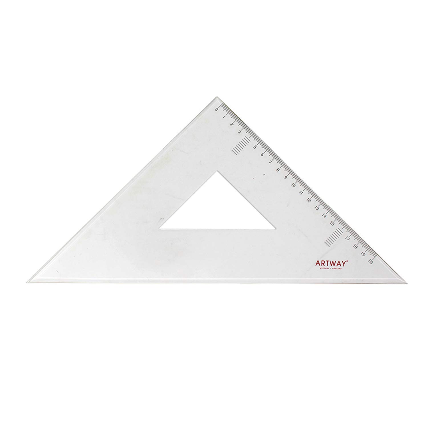 Artway Professional Acrylic Set Square - 45 degree - 25cm