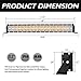 20 inch LED Light Bar, Three Color Modes 100W Spotlight and Flood Beam Combo Lights Dual Row Off Road Fog & Driving Light Bars for Jeep Ford Trucks Boat (Warm White/Amber/White)