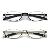 Flexible Reading Glasses Lightweight Slim Stylish Reader,Half Moon Round Frame Stylish Magnification for Men and Women