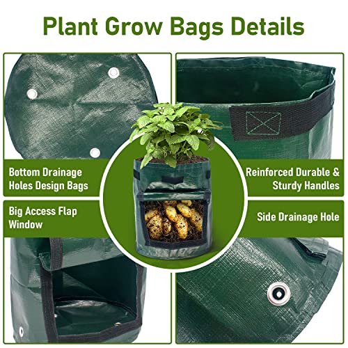 NAMTSO Potato Grow Bags 7 Gallon 4 Pack, Potato Planter Bags with Flap