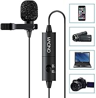 MAONO Lavalier Microphone,Lapel Mic with Omnidirectional Condenser for DLSRs,Camcorder, Video Camera, iPhone, iPad, Computer(236 inches)