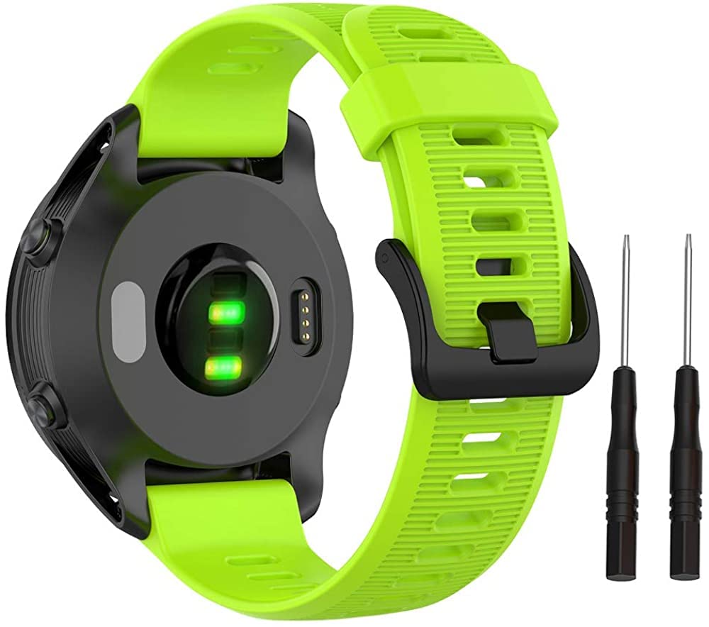 Fleshy Leaf Band for Garmin Forerunner 935/Forerunner 945/Forerunner 745,Compatible with Fenix 5/ Fenix 5plus/ Fenix 6/ Fenix 6 Pro/Approach S60,Soft Silicone 22mm Replacement Bands Strap (Green) — image 1
