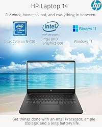 HP New 14" HD Ultral Light Thin Laptop, Quad-Core