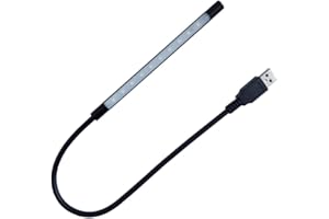 DZYDZR Keyboard Light Laptop Lamp USB LED 5V 1W 10 LED Long Gooseneck Touch Dimmer Lamp (Black)