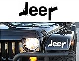 32 & Willys Jeep Logo w/Guns { Black } Premium Decal 5
