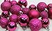 20 Holiday Time Mini Shatterproof Satin Shiny and Glitter Finish Bulb Christmas Ornaments (Pink)