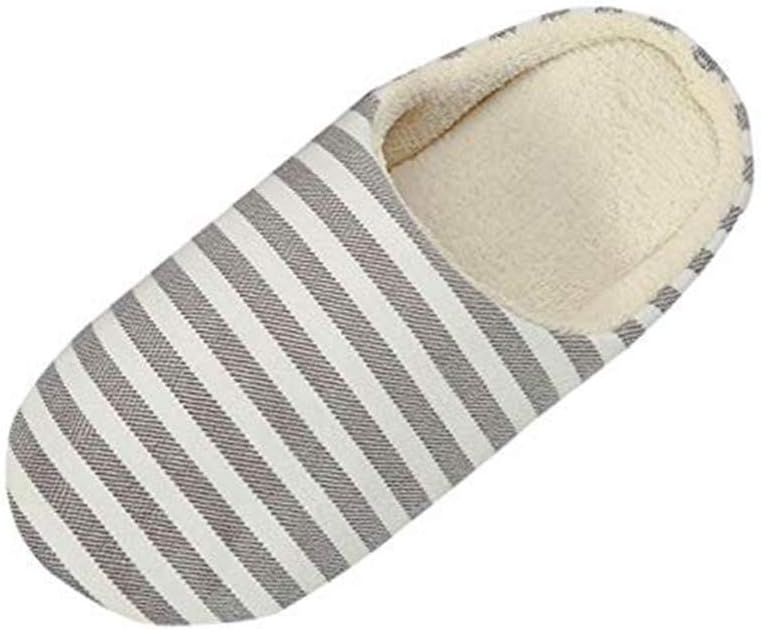 Anti-Slip Indoor Shoes LILICAT Women Men Warm Striped Slipper Indoors Anti-slip Winter House Shoes Comfort Memory Foam Slip-on House Slippers