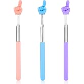 2pcs Retractable Teachers Pointer Sticks, Telescopic Finger Teachers Pointer for Classroom Presentation Whiteboard Extendable Hand Pointing Stick for Teachers Speakers (Blue, Purple)