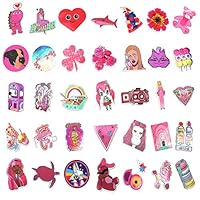 Mizzuco Vinyl Stickers Waterproof Pink Stickers 64 Pieces for Laptop Bumper Helmet Ipad Car Luggage Water Bottle (225)