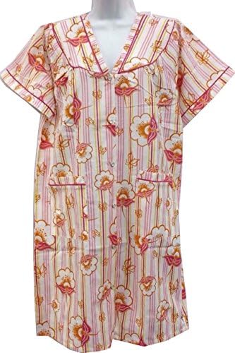 Open Front Snap Down Women Gown - House Duster - Nightgown