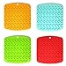 The Seventh Silicone Pot Holder, Trivet Mat, jar Opener, Non-slip Garlic Peeler, Durable, Flexible, Spoon Rest, Tableware Pad Coasters, Heat Resistant Hot Pads, Set of 4