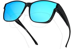 Meeloog Polarized Sunglasses Over Glasses for Men Women, Large Rectangle Fitover Shades UV400 for Driving Fishing