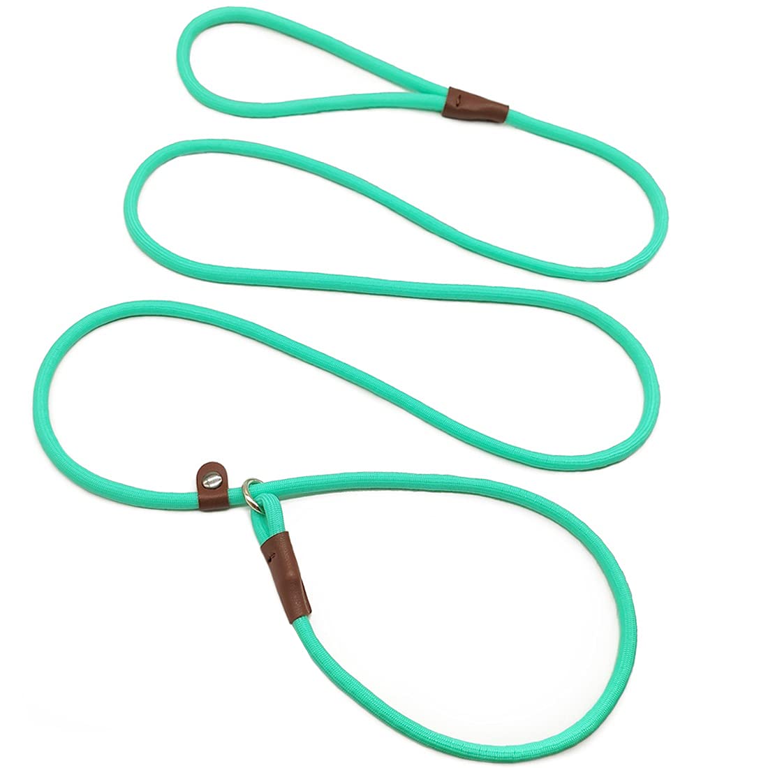 MayPaw Slip Lead Control Leash for Dogs No Pull, 13+ Colours Classic Dog Lead 7 FT Pet Slip Leash, 1/4” Rope Leads for Small Medium Animals (7ft*1/4", Turquoise)
