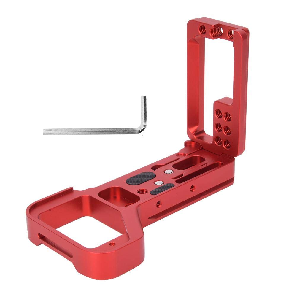 L Shaped Quick Release Plate,Telescopic Adjustment Vertical Horizontal Shooting Aluminium Alloy L Type Quick 1/4" Mount Bracket for ILCE-7RM4 A7RIV A7R4 Mirrorless Camera(Red)