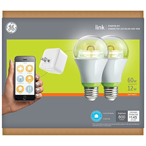 GE Link Starter Kit, 1 Hub and 2 A19 Bulbs, Soft White (2700K), 65-Watt Equivalent, Works with Amazon Alexa Tools & Home Improvement, Light Bulbs, LED Bulbs