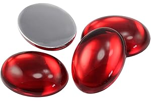 ALLSTARCO 40x30mm Red Ruby H103 Large Flat Back Oval Acrylic Cabochons Rhinestones Plastic Gems Embellishments for Crafts, Costumes, Card Invitations, Jewelry, Cosplay - 4 Pieces