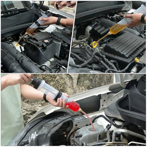 Flintronic Oil Suction Syringe 500 CC, Liquid Extractor Pump, Car Oil Extractor with Non-Slip Sleeve, Manual Acei-te Pump, for Extracting and Injection Acei-te and Liquids