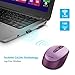 TECKNET Wireless Mouse for Laptop, 2.4G Quiet Computer Mouse with USB Receiver, 4 Buttons Portable Cordless Mice for Chromebook, Laptop, PC, Mac, 800/1200/1600 DPI - Lavender