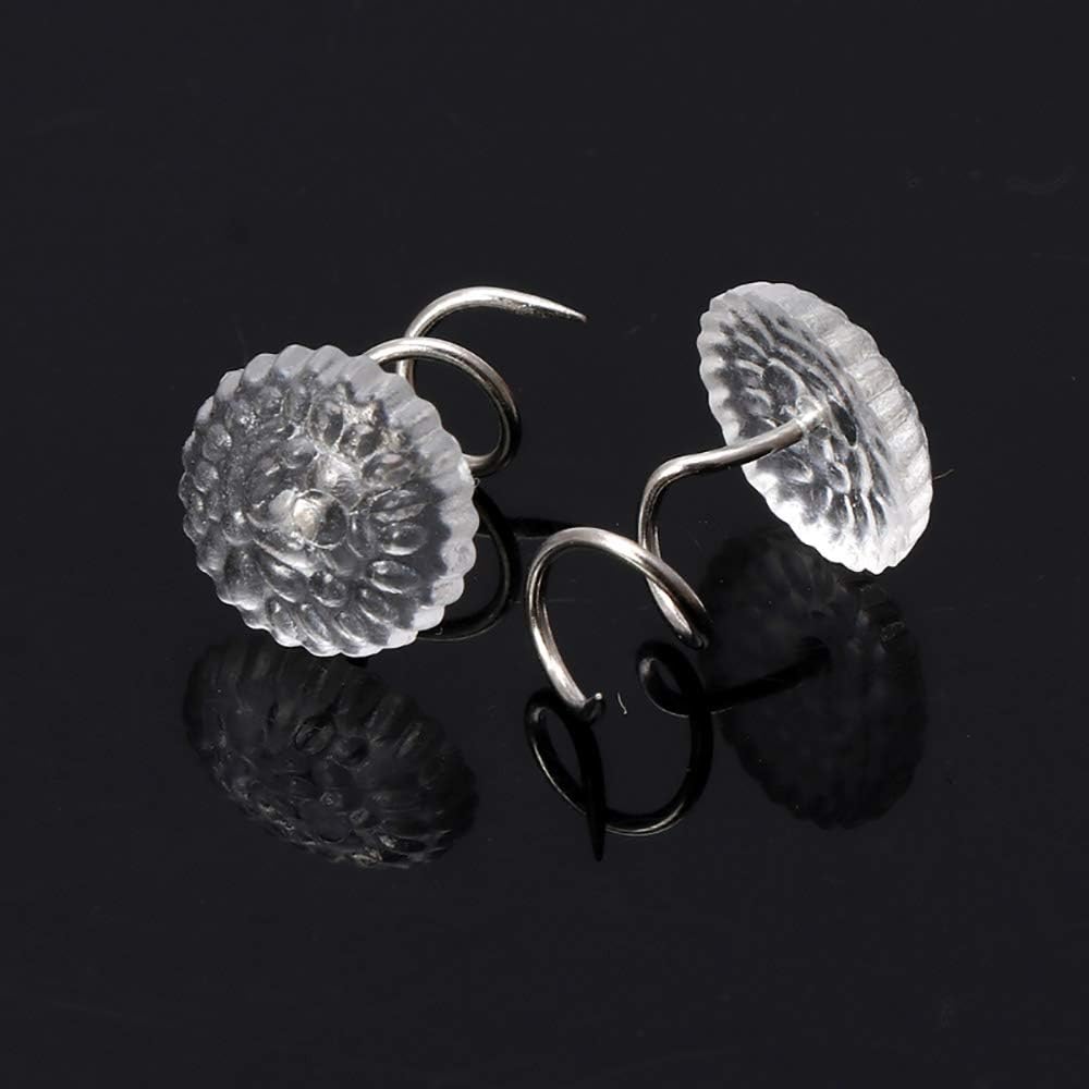 Joyhey 20 Pcs Upholstery Twist Pins Clear Heads Bed Skirt Pins for Slipcovers and Bedskirts -