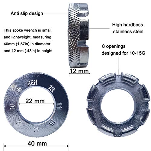 SINYUM 4 Pack Bike Spoke Tool Bicycle Spoke Wrench Cycling Pocket Tools 6 in one Bike Rim Correct Kit
