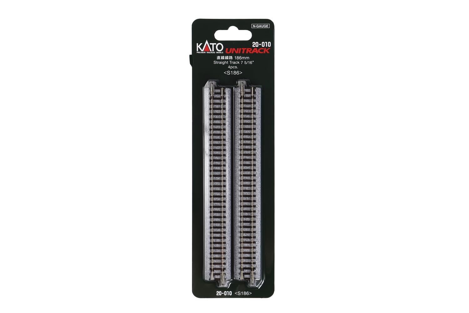 Photo 1 of Kato N Scale Unitrack 7 5/16" 186mm Straight Track - 4 per package