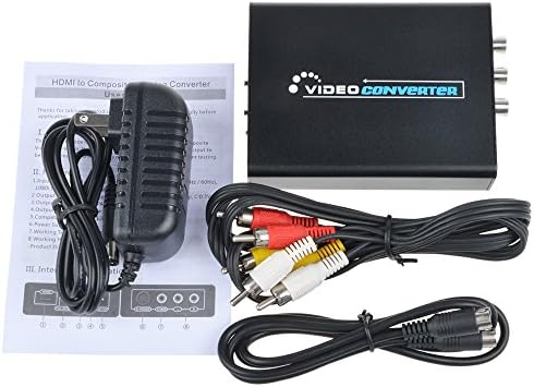 Flashmen 1080P HDMI to Composite 3RCA/S-Video PAL/NTSC Converter Adapter with RCA &amp; S-video Cable for PC Laptop Xbox PS3 TV STB VHS VCR Camera Blue-Ray DVD