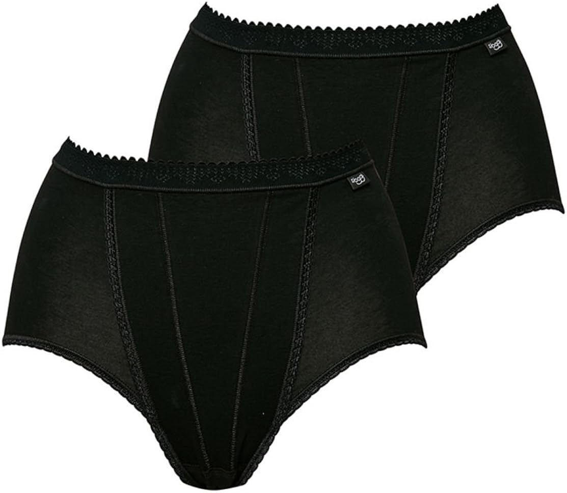 Sloggi Womens Control Maxi 2 Pack Size 10 in Black Amazon.co.uk Clothing