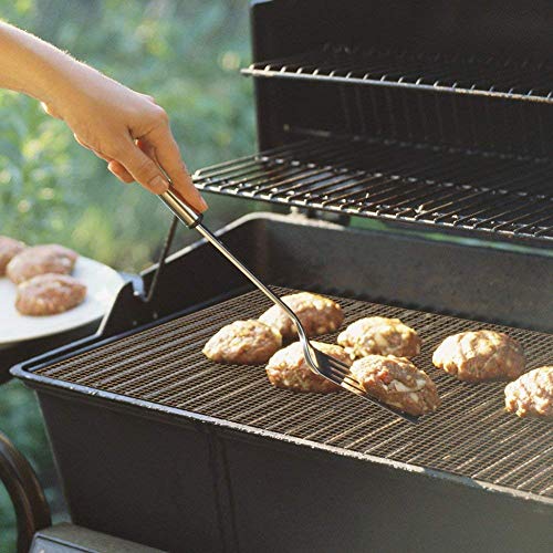 YESHIN 2 Pack BBQ Grill Mesh Mat，Non-Stick Teflon Cooking Grilling Sheet Liner Fish Vegetable Smoker Grill Mats - Works on Gas, Charcoal, Electric Barbecue 15.7 x 13inch (Black) - Thumbnail 4