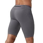 MIZOK Men's Elastic Compression Shorts Sports Performance Active Workout Tight Shorts with Pocket