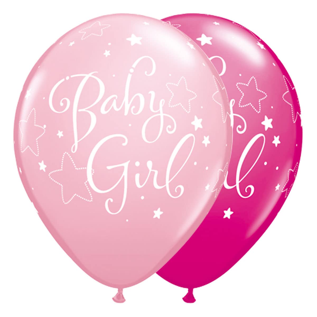 Folat Qualatex 51814 Baby Girl Stars Assorted 11"/ 11-inch Round Latex Party Balloons (Pack of 25)