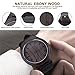 Mens Wooden Watch Black Leather Strap Analog Quartz Lightweight Handmade with Groomsman Gift WristWatches with Box