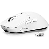 ATTACK SHARK X3 49g Ultra-Lightweight Wireless Gaming Mouse, White | Bluetooth 5.2/2.4G Wireless/Wired, PAW3395 Gaming Sensor, 26K DPI, 200h Battery Life, Programmable Buttons for PC/Mac/Win