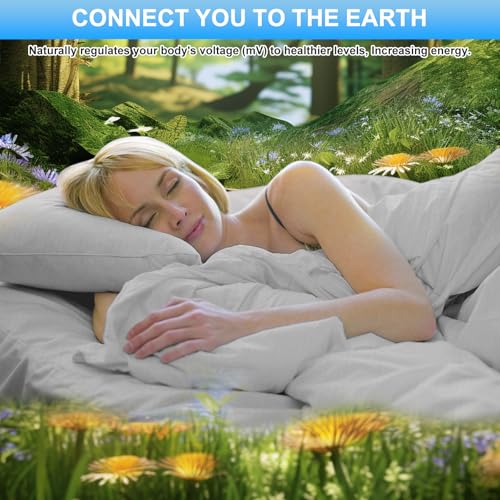 Conductive Ground Sheet, Grounding Bed Sheet, Floor Mat according to EU Standard, with 5% Silver Fibre and 95% Organic Cotton, for Sleep Better Energy Recovery (180 x 200 cm)