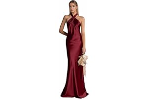 Lindo Noiva Halter Neck Satin Bridesmaid Dresses for Women Wedding Guest Formal Prom Dress 2025 Evening Gown
